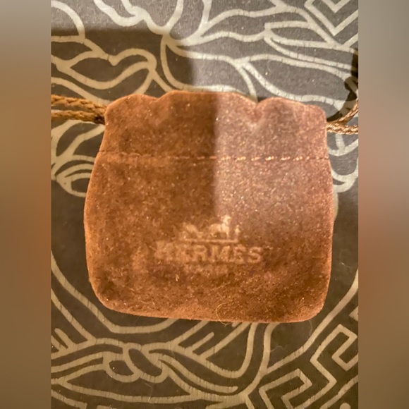 Hermes 2014 Plated Gold/Black/Yellow Enamel ROCABAR Scarf Ring wz dust bag - Picture 6 of 7